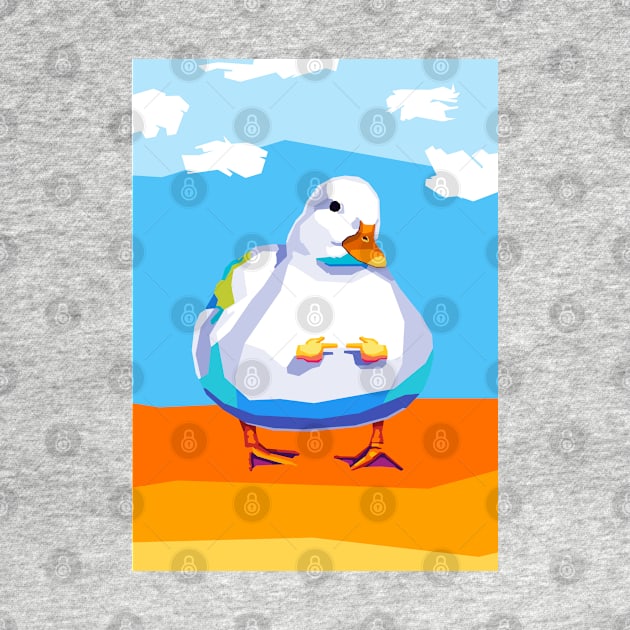 Cute Duck Pop Art by SiksisArt